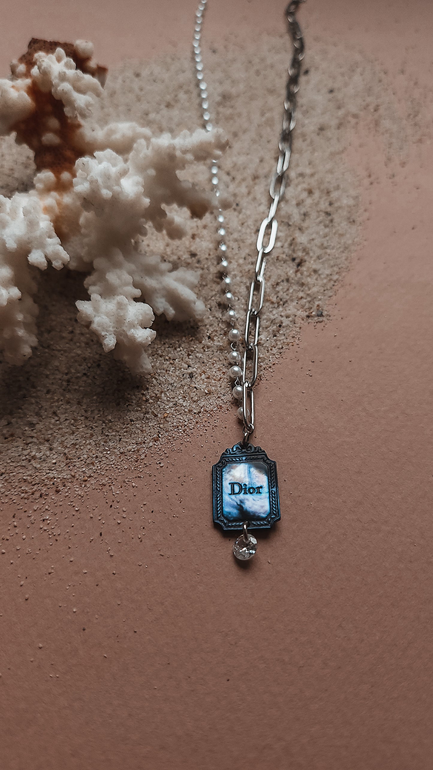 Collier Nacre étoilée Silver&Blue
