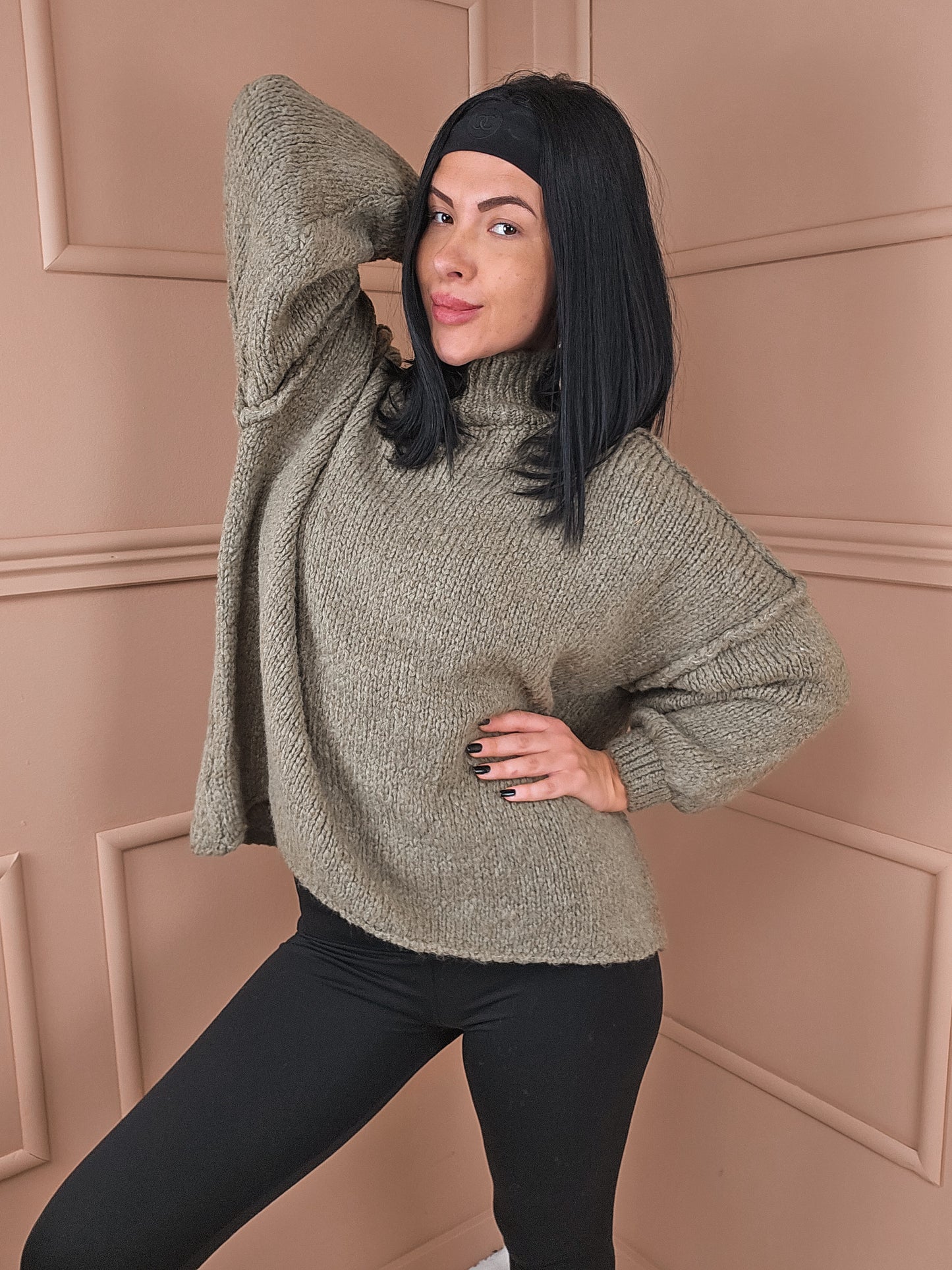 Pull Miriam vert kaki