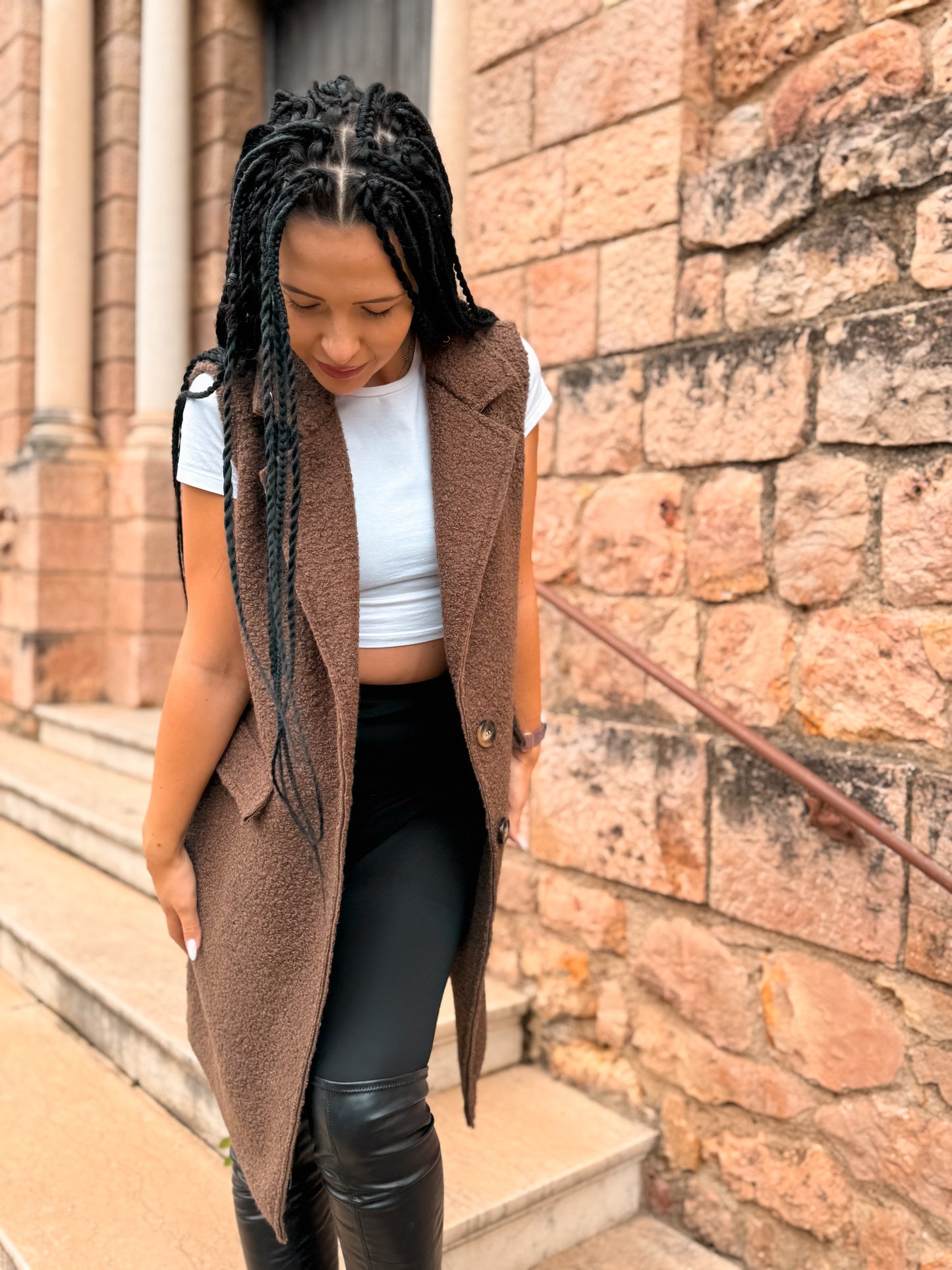 Gilet sans manches Livia marron